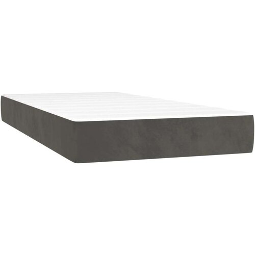 vidaXL Box spring postelja z vzmetnico temno siv 90x190 cm žamet Cene