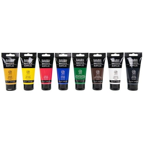 LIQUITEX Basics Set akrilnih barv (Barvno sortirano, 8 kos x 75 ml, Tuba) Slike