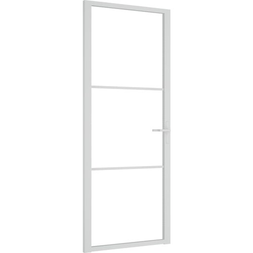 vidaXL Notranja vrata 83x201,5 cm Bela ESG steklo in aluminij, (20766417) Cene