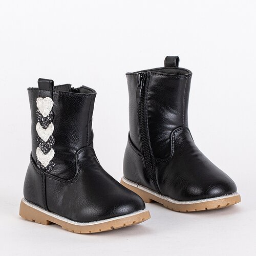 Resti Black girls boots with a decorative upper Nokimi - Footwear Slike