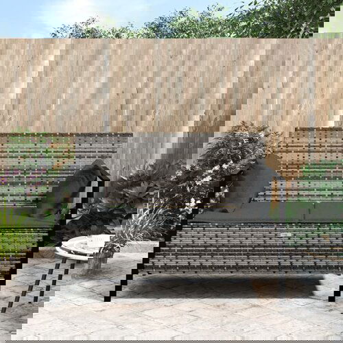 vidaXL Vrtna klupa za dvoje s jastucima siva od poliratana Cijene