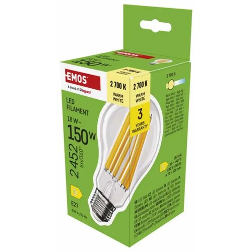 Emos zf5d82 sijalice Led filament a70 18w(150w) 2452lm e27 ww ( 3483 ) Cene