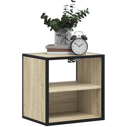  Zidni noćni ormarić sonoma hrast 40x31x39,5 cm Smeđa Slike