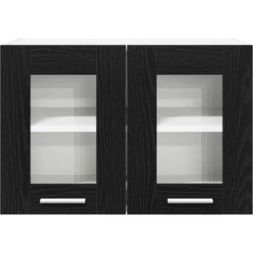 VidaXL viseći ormarić s policom riga 2 pcs crni hrast 60 x 31 x 40 cm Slike
