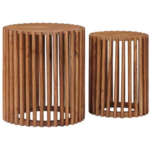  Set pomoćnih stolića s pohranom s vratima Smeđa 40 x 40 x 45 cm Cijene