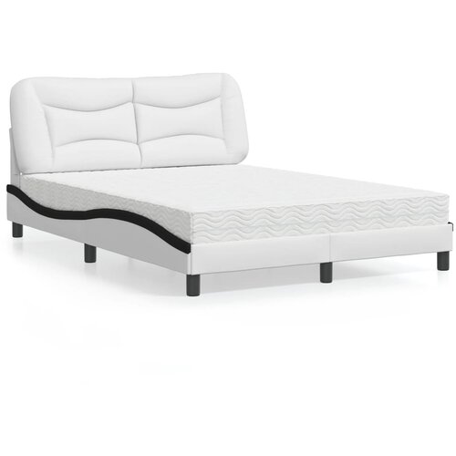 vidaXL Krevet s madracem bijeli i crni 140 x 200 cm od umjetne kože Cijene