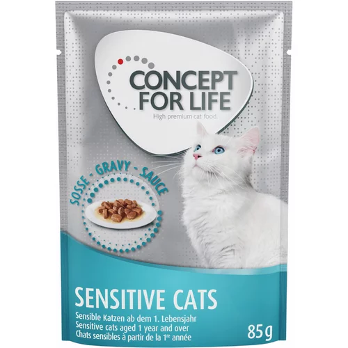 Concept for Life Varčno pakiranje 24 x 85 g - Sensitive Cats v omaki