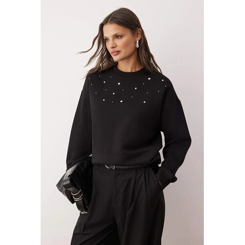 TRENDYOLMILLA ženski duks Twoaw26Sw00067, Crna- Crna Cene