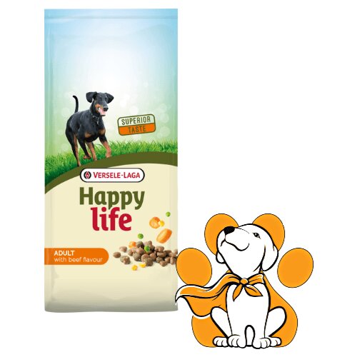 Happy Life Adult Beef Flavour 3kg, Uravnotežena Ishrana Odraslih Pasa, Govedina Cene