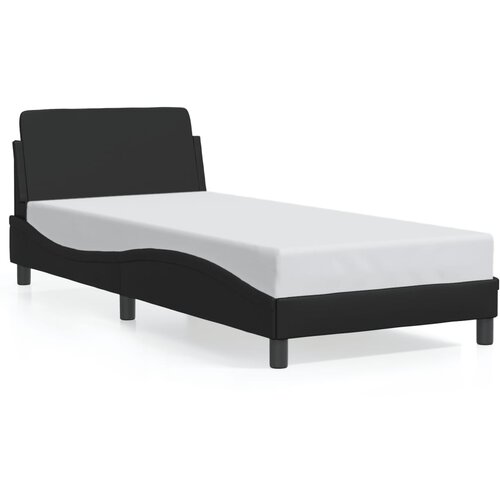 Maison Chic Posteljni okvir - Enojna postelja - Postelja za odrasle z vzglavjem črn 80x200 cm umetno usnje-J9408, (21760724) Slike
