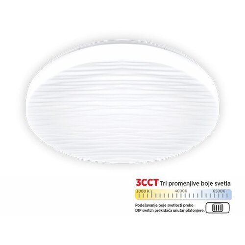 Mitea Lighting led plafonjera bela 15W 200~240V 3CCT dip switch 3000/4000/6500K fi260mm smd M205541-B Cene