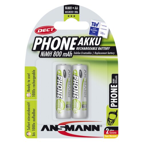 Ansmann Mignon (AA) akumulator NiMH DECT maxE HR06 800 mAh 1.2 V 2 kosa, (20431109) Cene