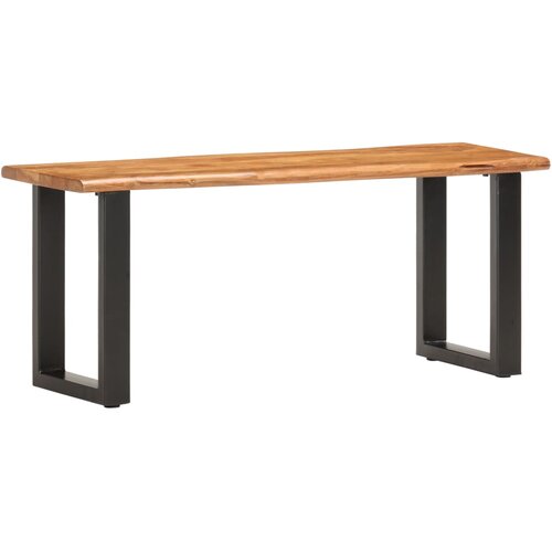 vidaXL Klop z naravnimi robovi 110 cm trden akacijev les in jeklo Cene