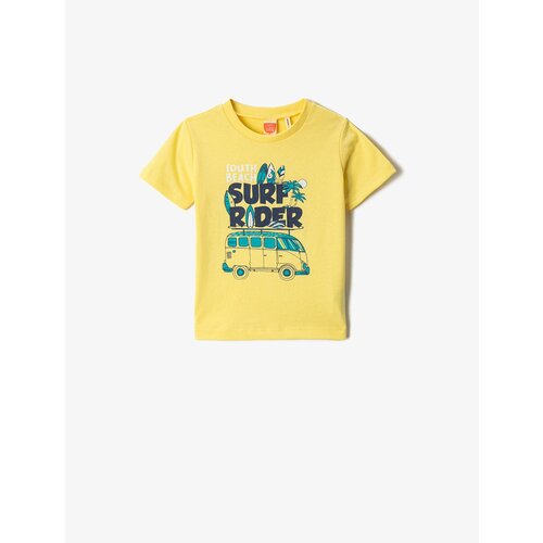 Koton Surf Themed Printed Short Sleeve T-Shirt Crew Neck Slike