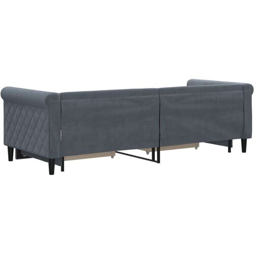 VidaXL dnevni krevet na razvlačenje i ladice tamnosivi 80x200 cm Slike
