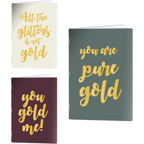 Rucksack Only Zvezek A4 Gold Quotes, mali karo 5 mm, 52 listov, sortirano Slike