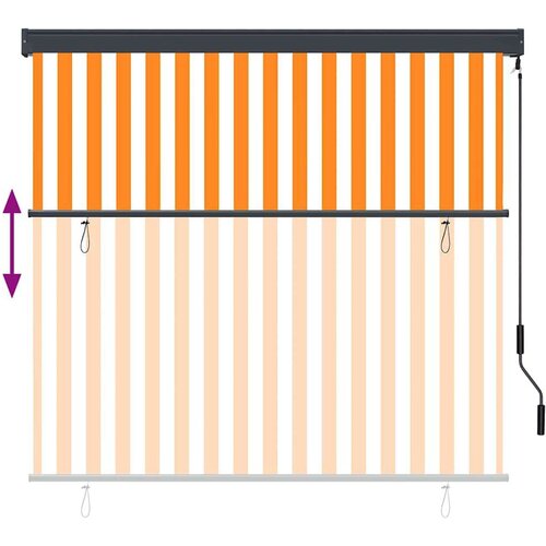VidaXL Zunanja Rolfa Črtasto oranžna in bela 180 x 250 cm blago Slike