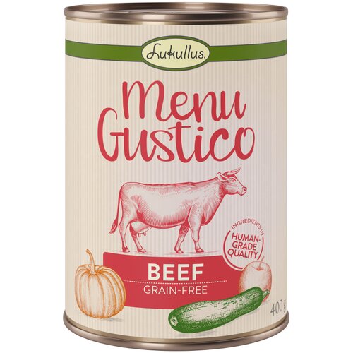 Lukullus "Menu Gustico" - govedina s bundevom, jabukom i origanom - 6 x 400 g Cijene