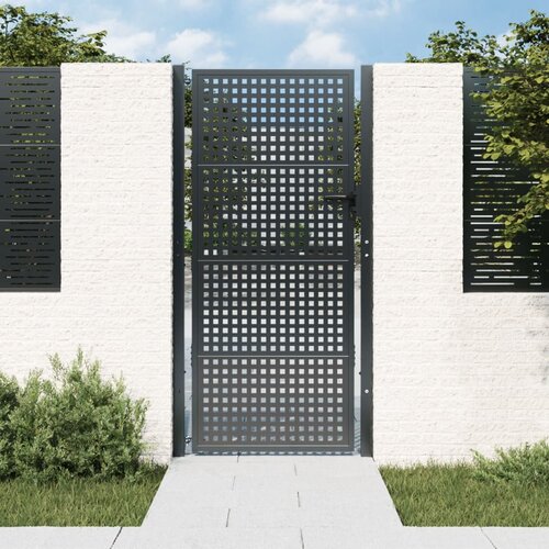 vidaXL Vrtna vrata antracitna 105x250 cm jeklo Cene