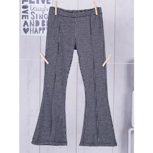 Fashionhunters Black and white pants for girls