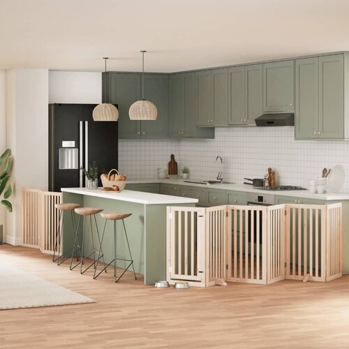 vidaXL Ograda za pse z vrati zložljiva 9 panelov 450 cm topolovina Cene