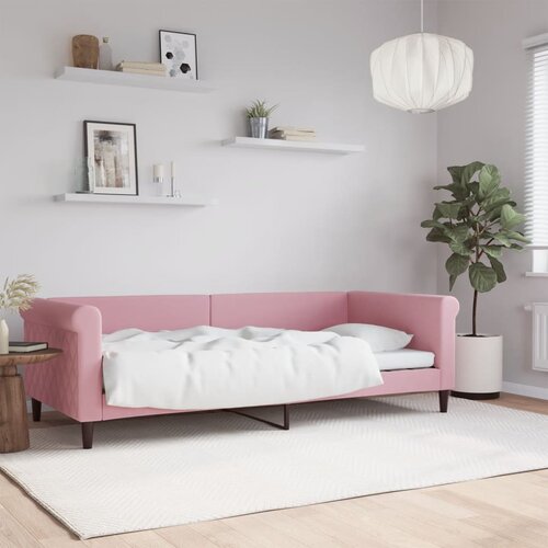 VidaXL Raztegljiva postelja roza 90x200 cm žamet Slike
