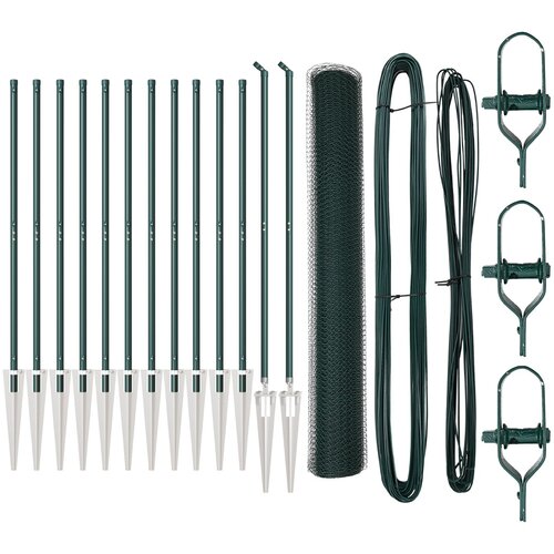 vidaXL Komplet ograje Set dveh Zelena Jeklo, PVC 25 x 1,2 m Vzdržljiv Cene
