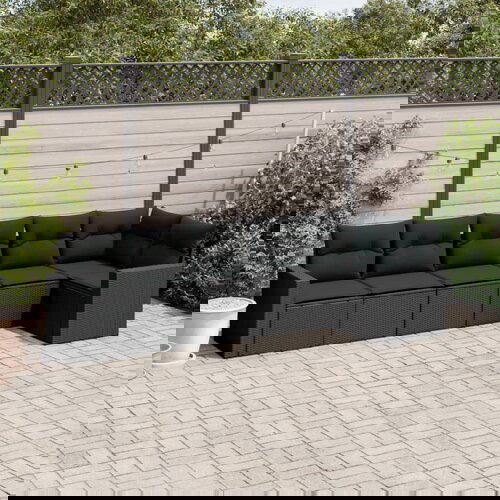 vidaXL 6-dijelni set vrtnih sofa s jastucima crni od poliratana Cijene