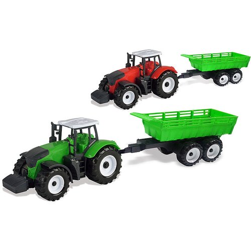 Traktor Farmer s prikolico &amp;ndash; velik set za male kmete Rdeč Slike