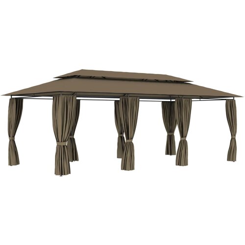  Sjenica sa zastorima 600 x 298 x 270 cm smeđe-siva 180 g/m² Cene