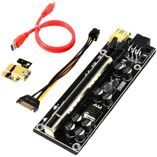  PCI-e Riser Adapter za grafičke kartice (v009s Plus, crni) Slike