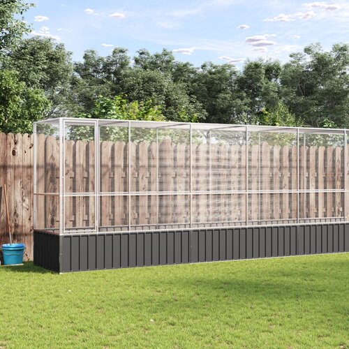vidaXL Kavez za ptice s produžetkom srebrni 626,5x107x212 cm čelični Cijene