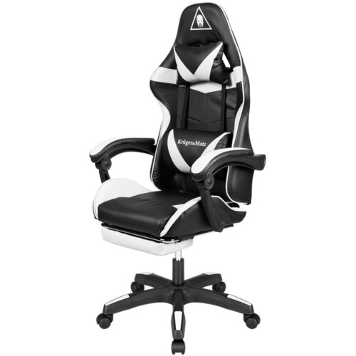  Kruger&amp;amp;Matz GX-150 gejmerska stolica crno-bijela Slike