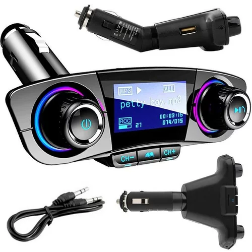  4V1 auto FM transmiter SD bluetooth 2x USB 12-24V