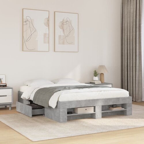 Furnova Posteljni okvir betonsko siv 120x190 cm inženirski les, (21936181) Slike