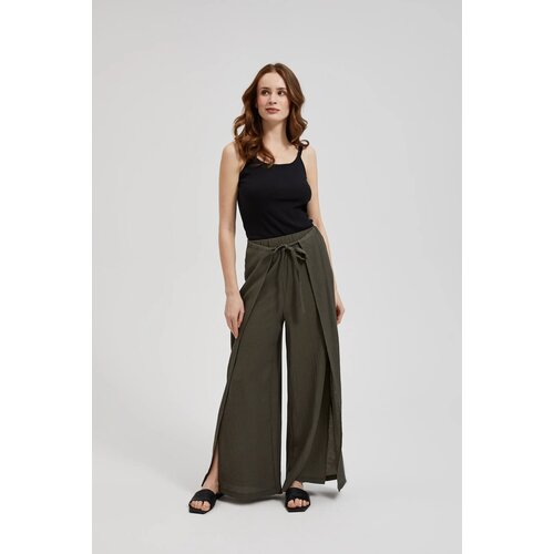 Moodo Women&amp;#039;s wide trousers with elastic waistband - olive Slike
