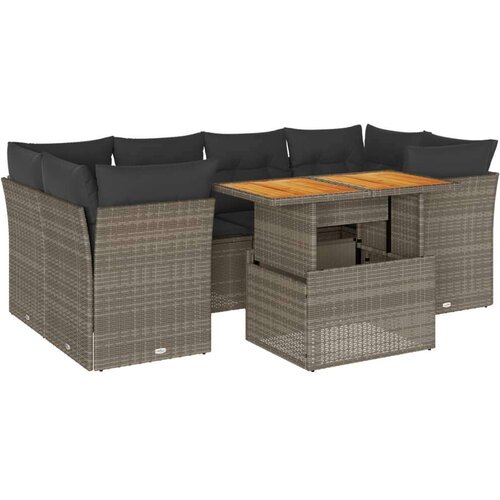 VidaXL 7-dijelni set vrtnih sofa sivi od poliratana Slike