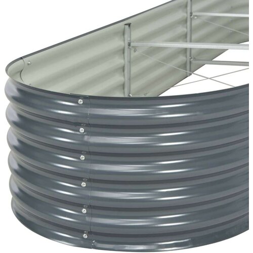 vidaXL Visoka greda 320x80x44 cm pocinkano jeklo siva Cene