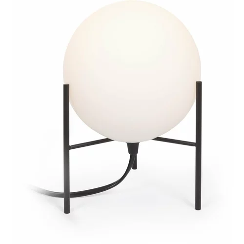 Kave Home Bijelo-crna stolna lampa sa staklenim sjenilom (visina 22 cm) Seina -