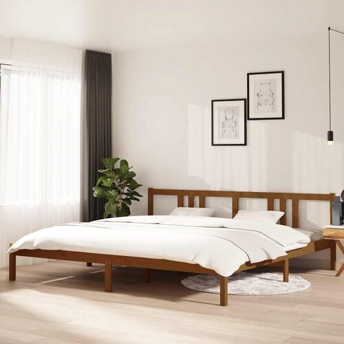  Okvir za krevet od masivnog drva smeđa boja meda 200 x 200 cm Cijene