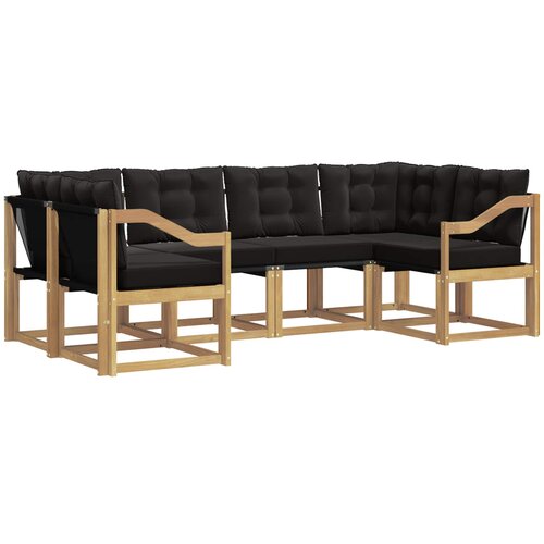 vidaXL Zunanja garnitura za sedenje z blazino 6 pcs Bela in črna, (5000282623) Cene