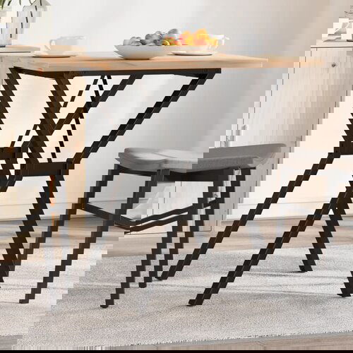 VidaXL Blagovaonski stol Y-oblika 70x70x75 5 cm od borovine i željeza Slike