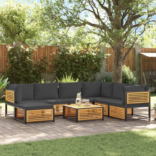 VidaXL 8-dijelna set vrtnih sofa s jastucima masivno bagremovo drvo Slike