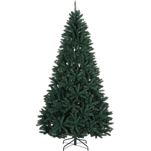  Umjetno božićno drvce tamnozeleno s kuglicama 240 cm - Tamnozelena &amp;Oslash; 120 x 240 cm s 300 LED dioda i ružičastim lopticama Slike
