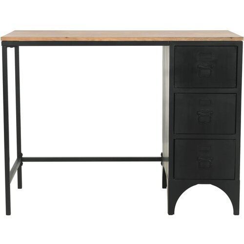 Maison Chic Enojna Pisalna miza - pisarni&amp;scaron;ka miza - Računalni&amp;scaron;ka miza trden les jelke in jeklo 100x50x76 cm, (21785074) Slike