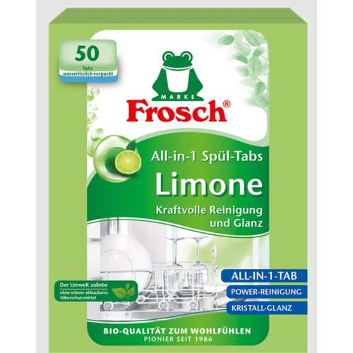 Frosch Tablete za ma&amp;scaron;insko pranje sudova, Limun, 50 + 30 tableta Slike