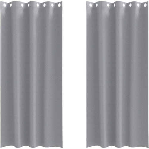 Zavjese za blackout s prstenovima 2 pcs Svijetlo siva Slike