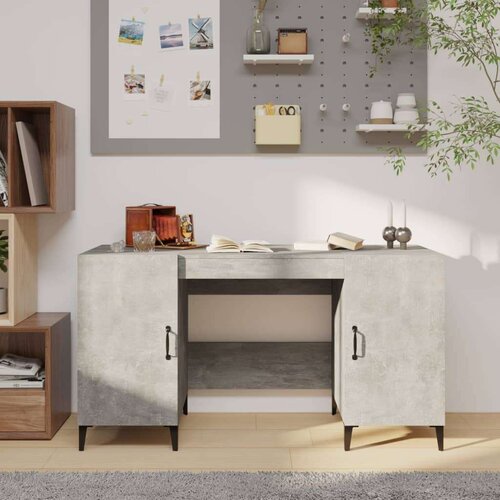  Radni stol boja betona 140 x 50 x 75 cm od konstruiranog drva Slike