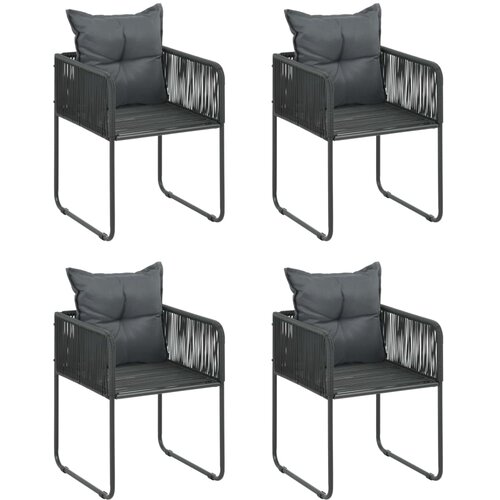  5-dijelni vrtni blagovaonski set od PVC ratana crno-smeđi Slike