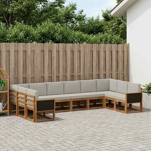  Set vanjskih sofa 10 kom. Prirodna i svjetlosiva Smeđa 363 x 187,5 x 73 cm Cene